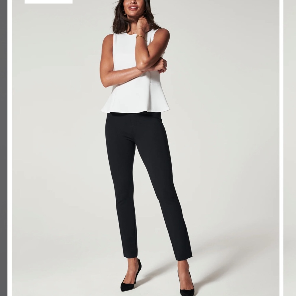 SPANX BLACK THE PERFECT PANT ANKLE BACKSEAM SKINNY EXCELLENT CONDITION